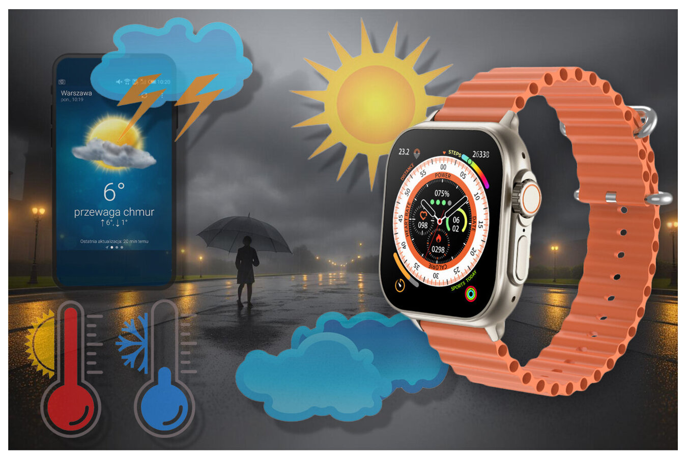 SMARTWATCH UNISEX Rubicon RNCF17 - BLUETOOTH CALL, ŁADOWANIE BEZPRZEWODOWE (sr059b)