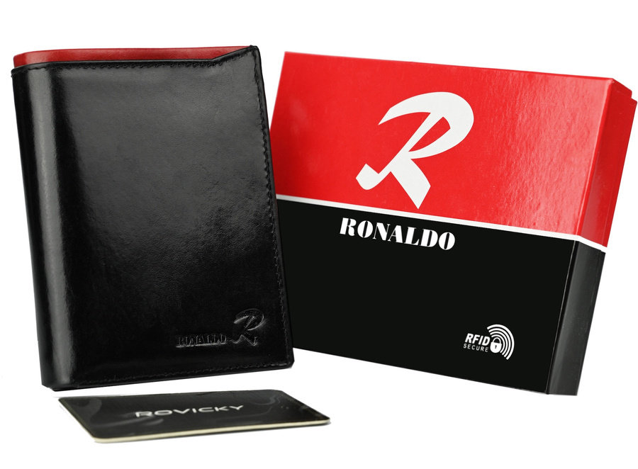 Skórzany portfel z antykradzieżowym zabezpieczeniem — Ronaldo
