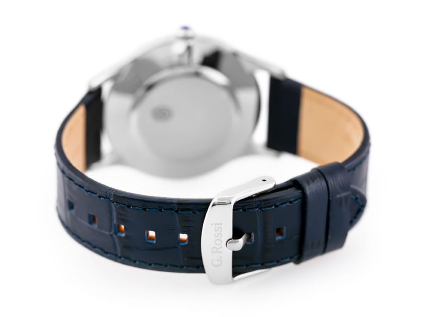 ZEGAREK G. ROSSI - 10737A-6F1 (zg258e) blue/silver + BOX