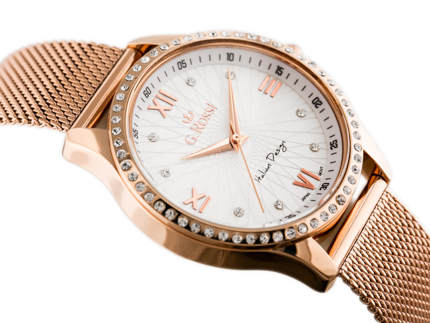 ZEGAREK G. ROSSI - 6748B-3D3 (zg788d) rose gold + BOX