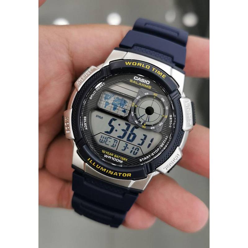 ZEGAREK MĘSKI CASIO AE-1000W 2AV (zd073e) - WORLD TIME + BOX