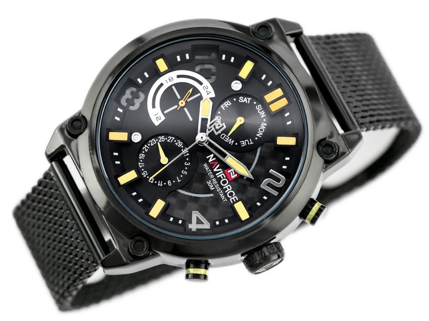 ZEGAREK MĘSKI NAVIFORCE HUSLER 2 (zn028c) - black/yellow