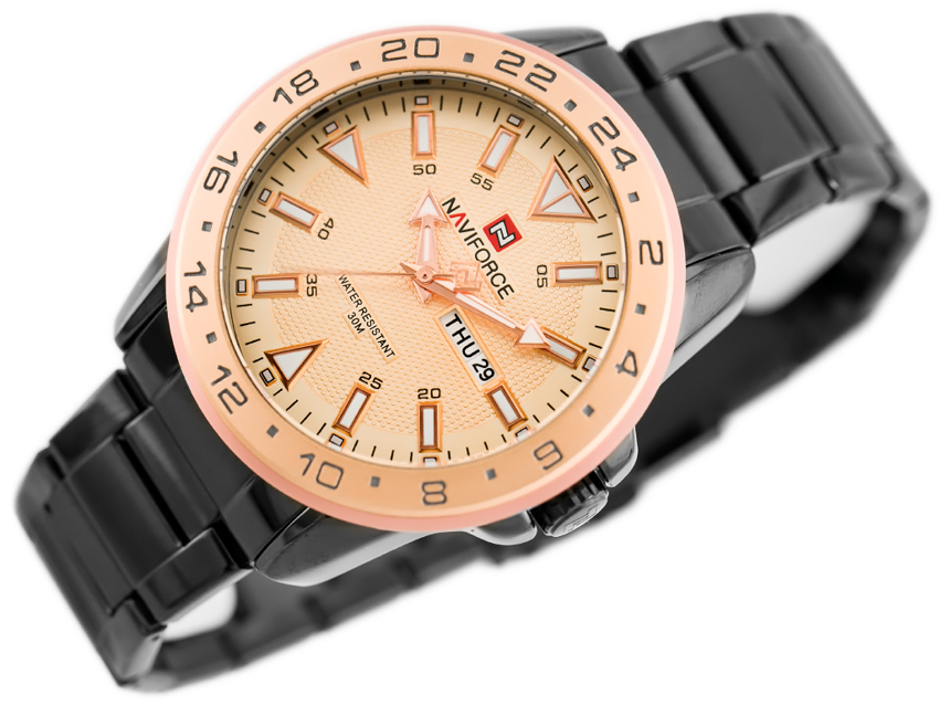 ZEGAREK MĘSKI NAVIFORCE - NF9109 (zn064e) - rosegold/black