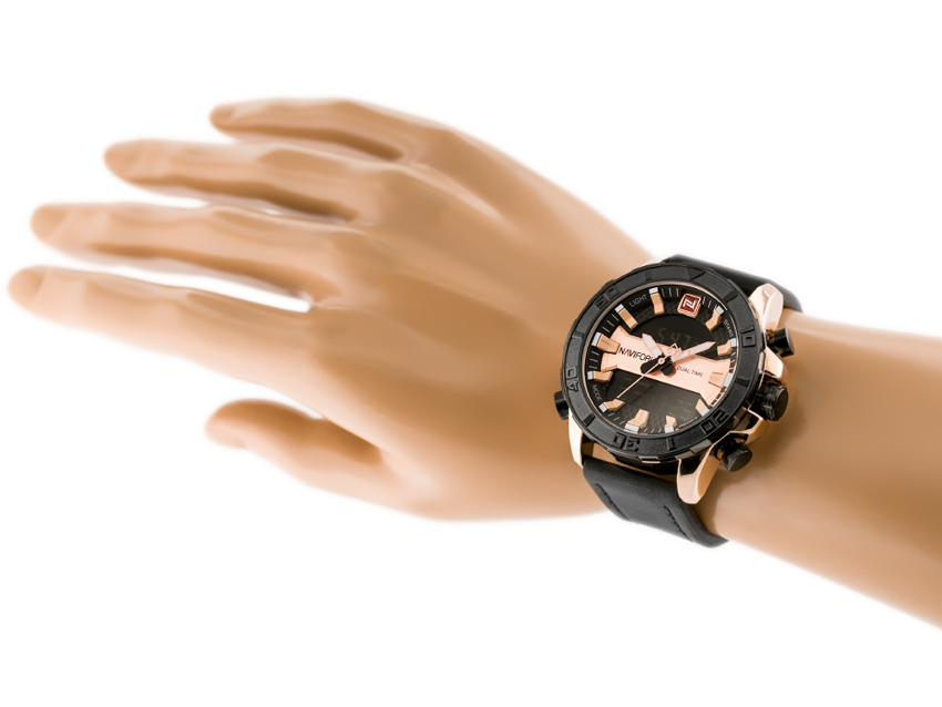 ZEGAREK MĘSKI NAVIFORCE - NF9114 (zn046d) - black/rosegold