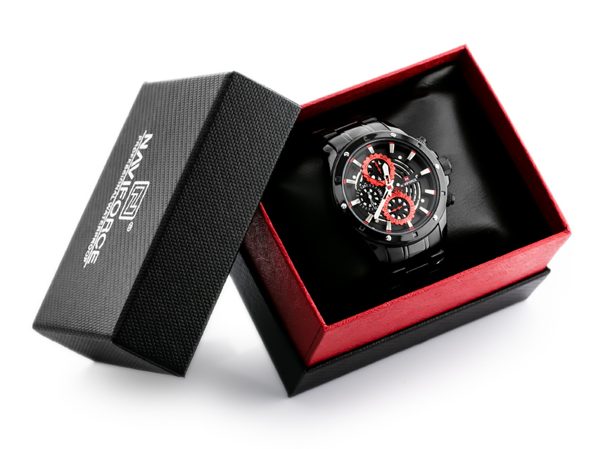 ZEGAREK MĘSKI NAVIFORCE - NF9149 (zn090b) black / red + BOX