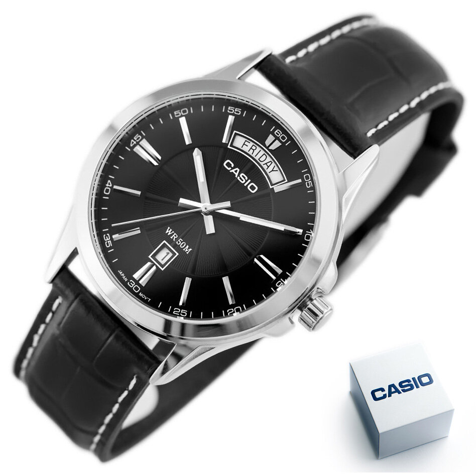 Zegarek Męski Casio Collection MTP-1381L-1A (zd076e) + BOX