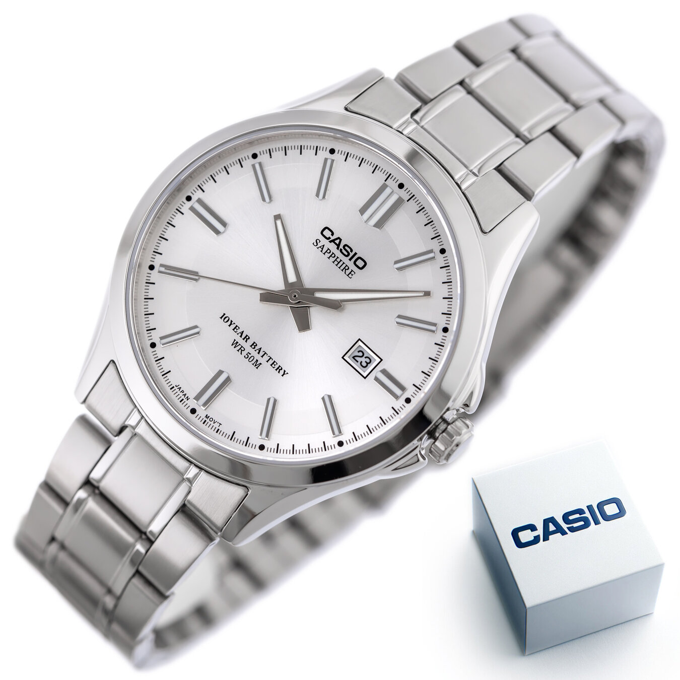 Zegarek Męski Casio MTS-100D-7A+ BOX (zd236b) SZAFIR