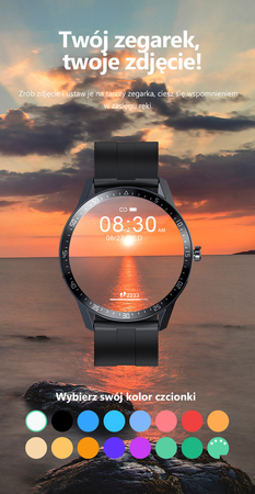 SMARTWATCH MĘSKI G. Rossi SW018-4 black/red (sg012d) WŁASNE TARCZE