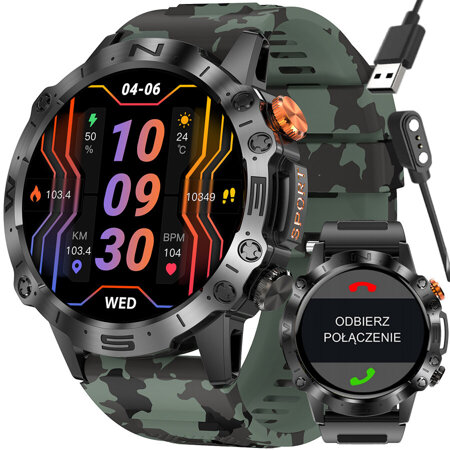 SMARTWATCH MĘSKI GRAVITY GT20-6 - AMOLED, DODATKOWY PASEK (sg024f)