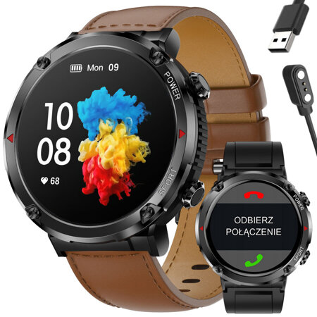 SMARTWATCH MĘSKI GRAVITY GT21-4 - BLUETOOTH CALL, DODATKOWY PASEK (sg025d)