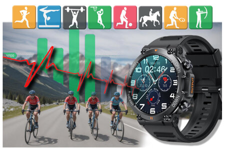 SMARTWATCH MĘSKI GRAVITY GT7-1 PRO - WYKONYWANIE POŁĄCZEŃ, PULSOKSYMETR (sg018a)