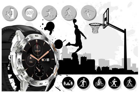 SMARTWATCH MĘSKI GRAVITY GT9-6 - WYKONYWANIE POŁĄCZEŃ, CIŚNIENIOMIERZ (sg021f)