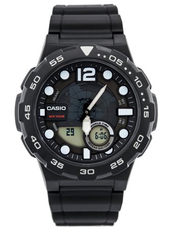 ZEGAREK MĘSKI CASIO AEQ-100W 1AV (zd070a) - WORLD TIME + BOX