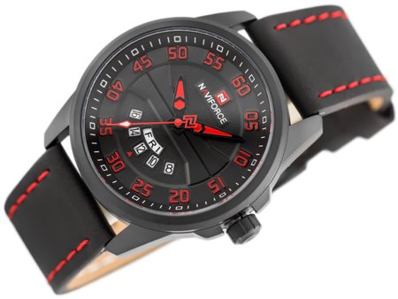 ZEGAREK MĘSKI NAVIFORCE - NF9124 (zn055e) + BOX - black/red