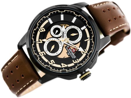 ZEGAREK MĘSKI NAVIFORCE NF9142 (zn087b) black/br. + BOX